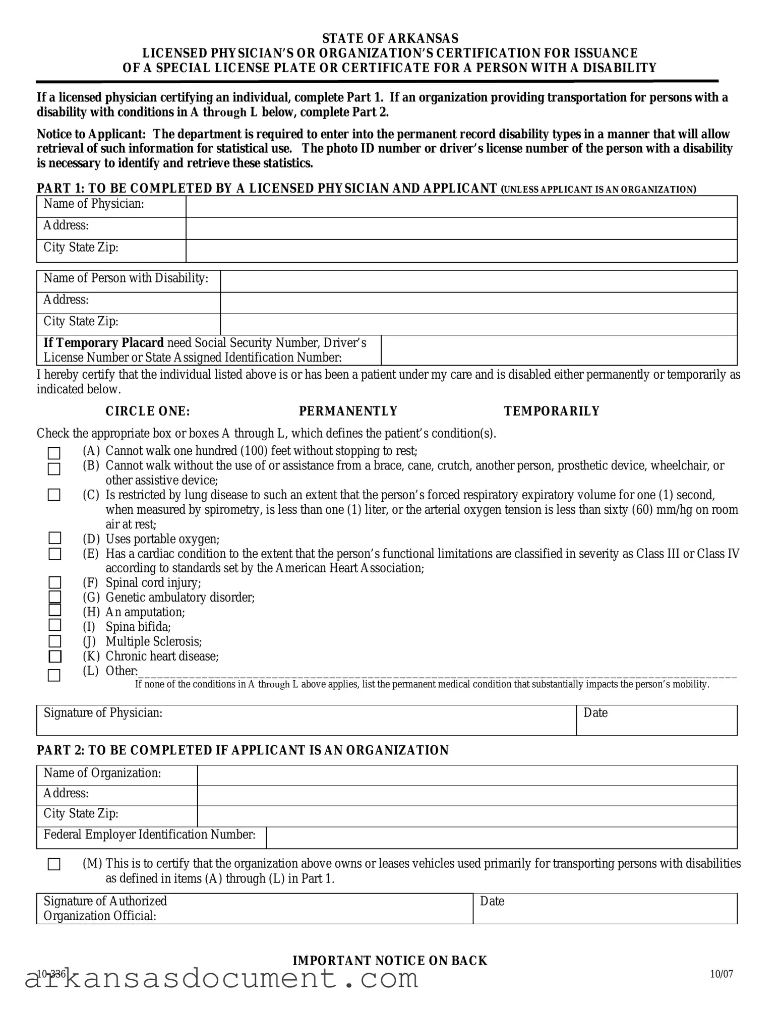 Fill Your Arkansas 10 336 Form