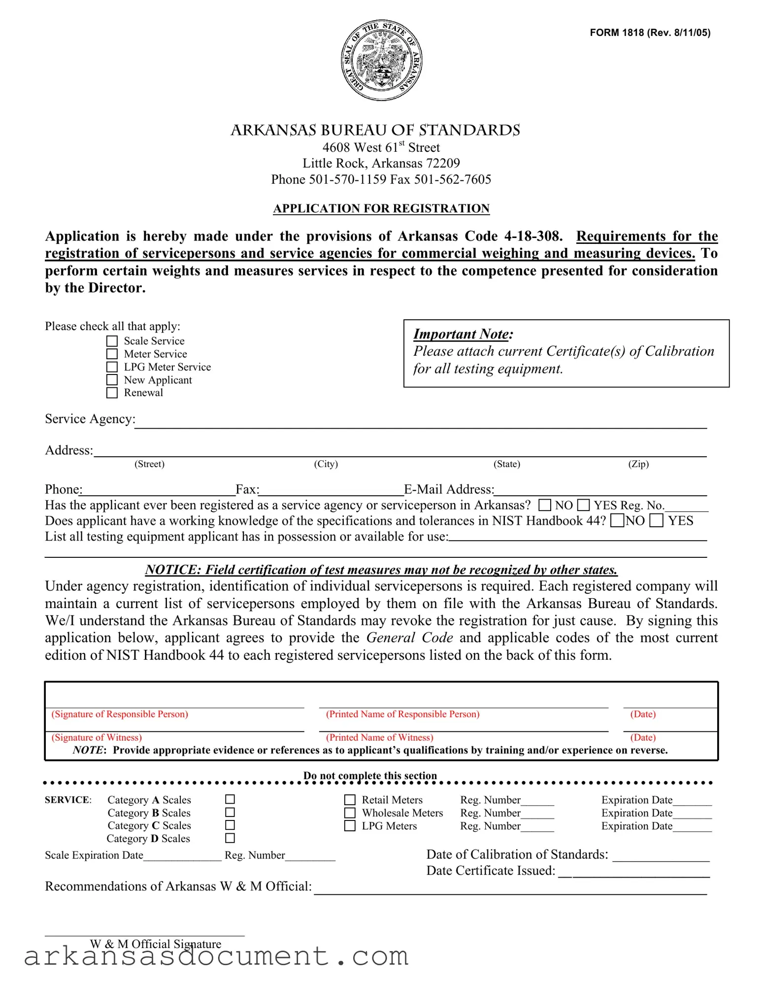 Fill Your Arkansas 1818 Form