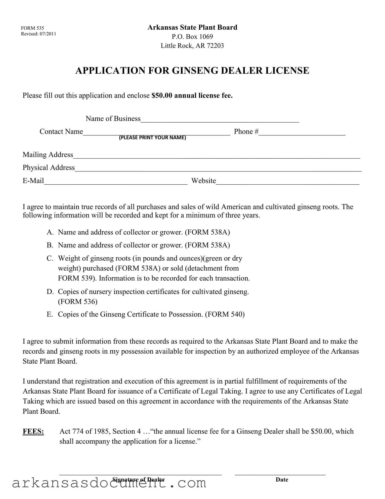 Fill Your Arkansas 535 Form