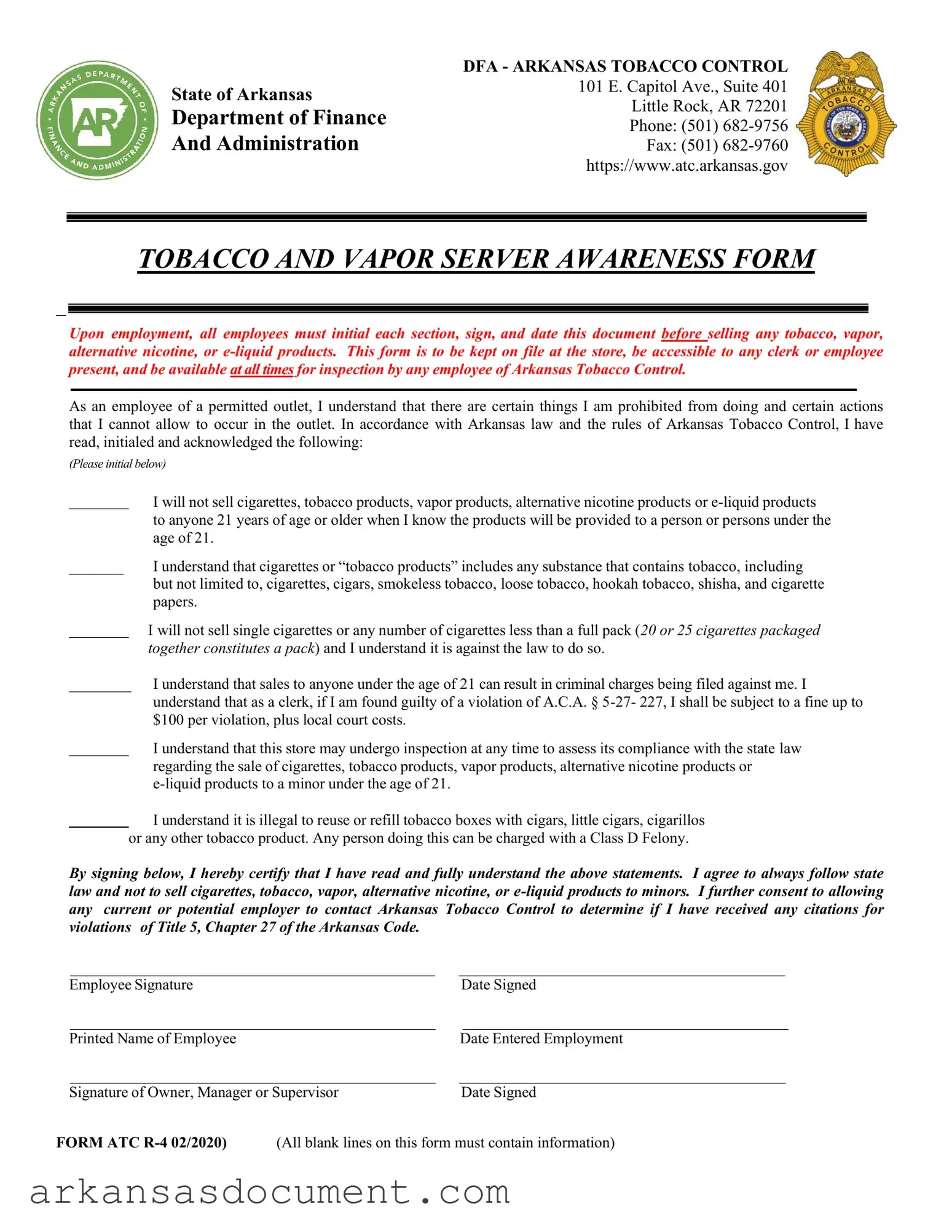 Fill Your Arkansas Atc R4 Form