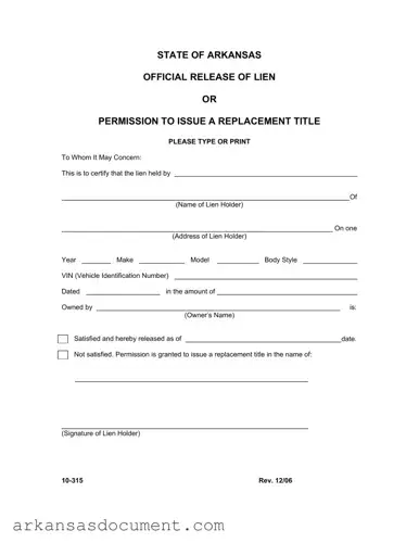 Fill Your Arkansas 10 315 Form